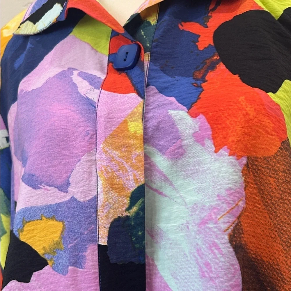 Ali Miles Multicolor Abstract Button Down Shirt NWT - Picture 4 of 11